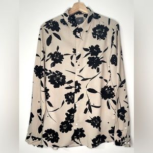 Slim fit shirt - flower print in viscose